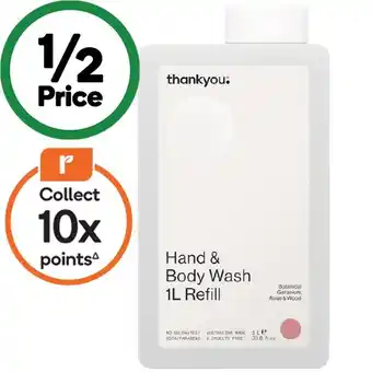 Woolworths Thankyou Hand & Body Wash Refill offer