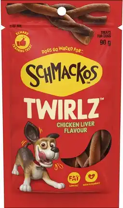 Coles Schmackos Twirlz Chicken Liver Dog Treats offer