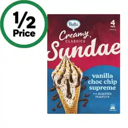 Woolworths Bulla Sundae Cones offer