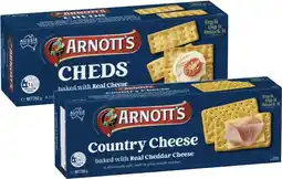 Coles Arnotts Cheds or Country Cheese Crackers offer
