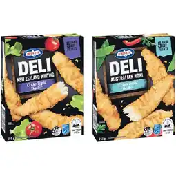 Woolworths Birds Eye Deli Fish or Snacking Varieties 225-250g offer