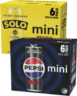 Coles Pepsi Max Solo or Schweppes Lemonade Soft Drink offer