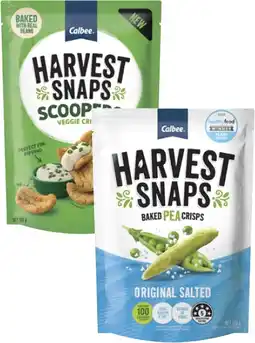 Coles Calbee Harvest Snaps or Scoopers offer