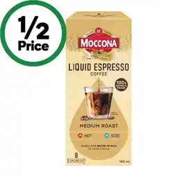 Woolworths Moccona Liquid Espresso Sachets offer