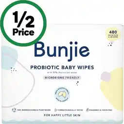 Woolworths Bunjie Probiotic Baby Wipes Fragrance & Toxin-Free offer