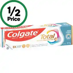 Woolworths Colgate Total Active Prevention Toothpaste offer