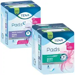 Woolworths TENA Pad InstaDRY Long Length Pk 8 or TENA Pad Night Pk 6 offer