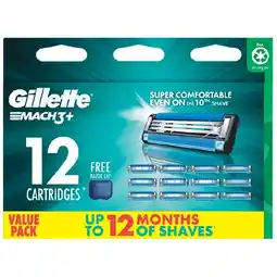 Woolworths Gillette Mach 3+ Razor Blades Replacement Cartridges offer