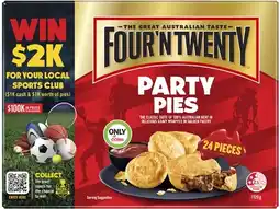 Coles Four N Twenty Party Pies offer