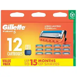 Woolworths Gillette Fusion 5 Razor Blades Replacement Cartridges offer