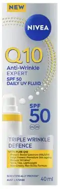 Coles Nivea q10 anti wrinkle expert daily uv fluid spf50 offer