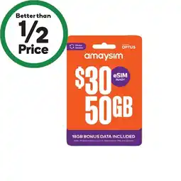 Woolworths amaysim $30 Starter Pack‡ offer