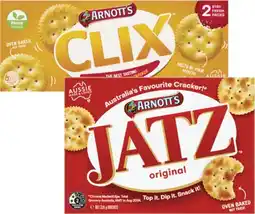 Coles Arnotts Jatz or Clix Crackers offer