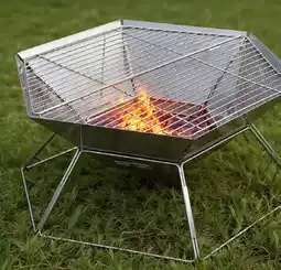 BCF Wanderer Stainless Steel Folding Fire Pit with Grill offer