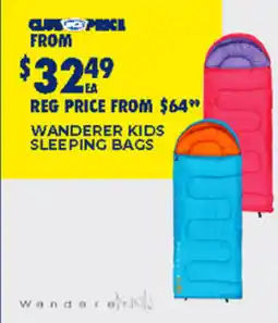 BCF Wanderer kids sleeping bags offer