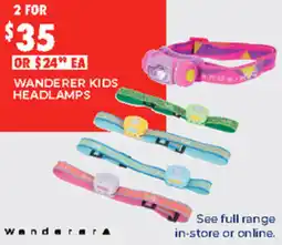 BCF Wanderer kids headlamps offer