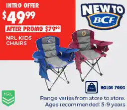 BCF Nrl kids chairs offer