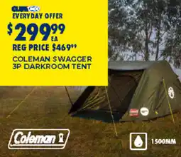 BCF Coleman swagger 3p darkroom tent offer