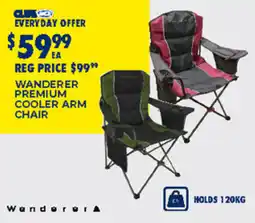 BCF Wanderer premium cooler arm chair offer