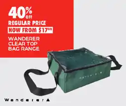 BCF Wanderer clear top bag range offer