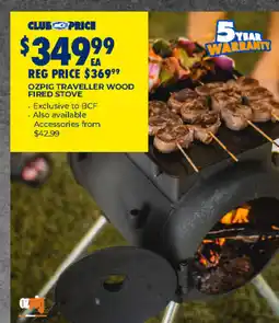 BCF Ozpig traveller wood fired stove offer