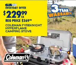 BCF Coleman fyreknight hyperflame camping stove offer