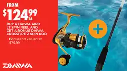 BCF Buy a daiwa aird lt spin reel and get a bonus daiwa crossfire z spin rod offer