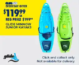 BCF Glide minnow junior kayaks offer