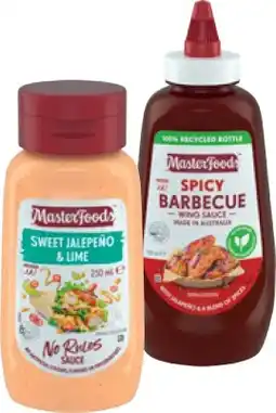 IGA MasterFoods Tomato, Barbecue Squeezy Sauce 500mL or No Rules Sauce 250mL Selected Varieties offer
