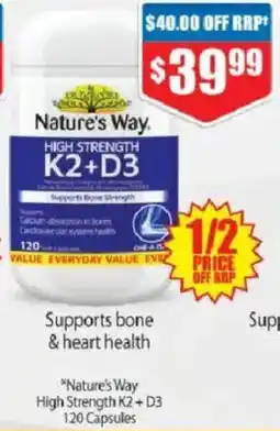 Chemist Warehouse Nature's Way High Strength K2+D3 offer