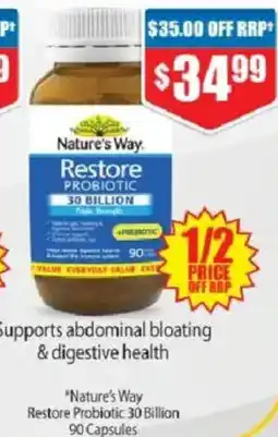 Chemist Warehouse Nature's Way Restore Probiotic 30 Billion offer