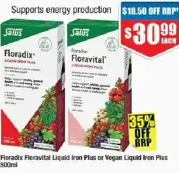 Chemist Warehouse Floradix Floravital Liquid Iron Plus or Vegan Liquid Iron Plus offer