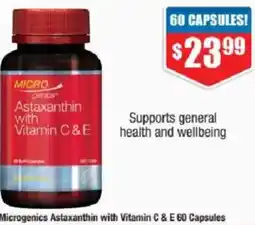 Chemist Warehouse Microgenics Astaxanthin with Vitamin C & E offer