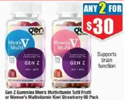 Chemist Warehouse Gen Z Gummies Men's Multivitamin Tutti Frutti or Women's Multivitamin Kiwi Strawberry offer