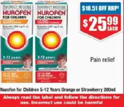 Chemist Warehouse Nurofen for Children 5-12 Years Orange or Strawberry offer