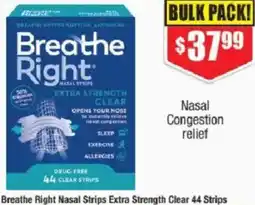 Chemist Warehouse Breathe Right Nasal Strips Extra Strength Clear offer