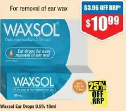 Chemist Warehouse Waxsol Ear Drops 0.5% offer