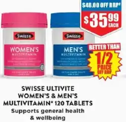 Chemist Warehouse Swisse ultivite women's & men's multivitamin offer