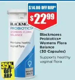 Chemist Warehouse Blackmores Probiotics+ Womens Flora Balance offer