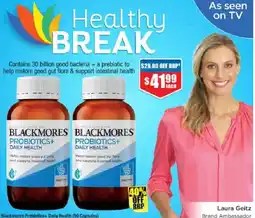 Chemist Warehouse Blackmores Probiotics+ Daily Health offer