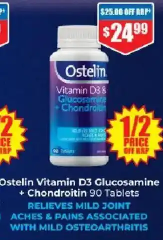 Chemist Warehouse Ostelin Vitamin D3 Glucosamine + Chondroitin offer