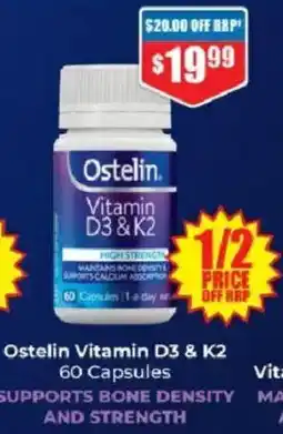 Chemist Warehouse Ostelin Vitamin D3 & K2. offer
