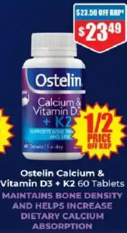 Chemist Warehouse Ostelin Calcium & Vitamin D3 + K2. offer