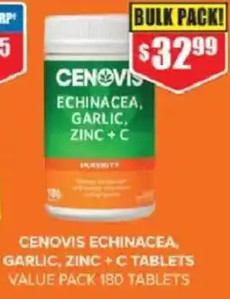 Chemist Warehouse Cenovis echinacea, garlic, zinc + c tablets value pack offer