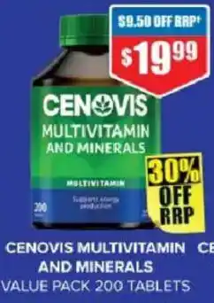 Chemist Warehouse Cenovis multivitamin and minerals offer