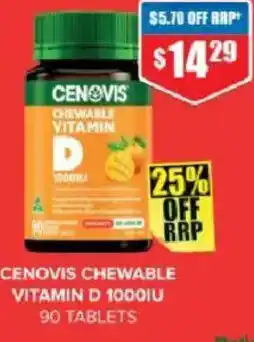 Chemist Warehouse Cenovis chewable vitamin d 1000iu offer