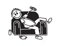 Couch Man Funny Family Car Sticker