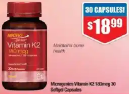 Chemist Warehouse Microgenics Vitamin K2 180mcg offer