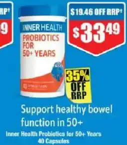 Chemist Warehouse Inner Health Probiotics for 50+ Years offer