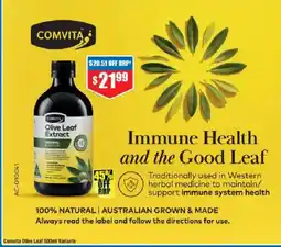 Chemist Warehouse Comvita Olive Leaf Variants offer